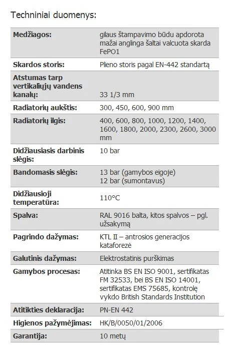 Panelinis radiatorius 11x500x800 šoninis - Image 4